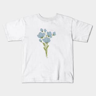 Blue Flower Bouquet Painting Kids T-Shirt